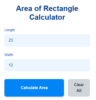 Area of Rectangle Calculator