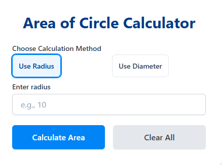 Area of Circle Calculator