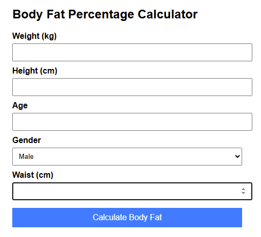 Body Fat Percentage Calculator