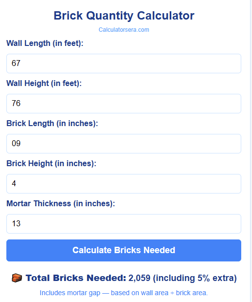  Brick Quantity Calculator