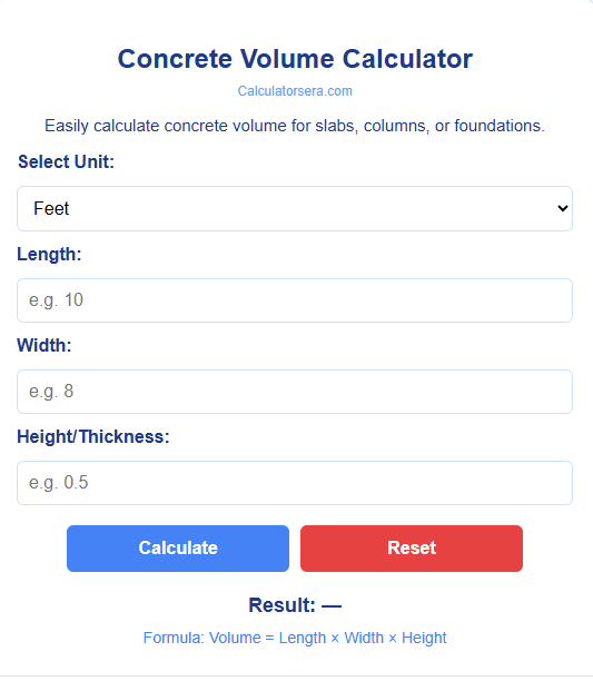 Concrete Volume Calculator