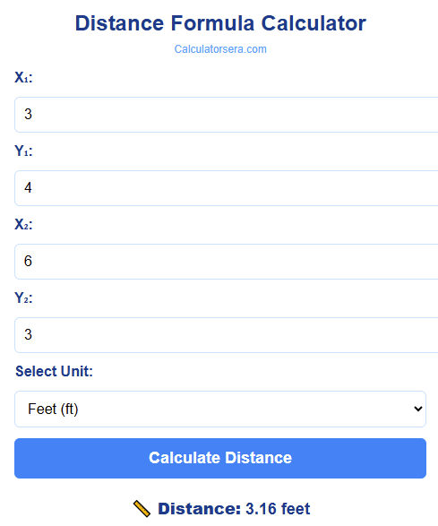 Distance Formula Calculator
