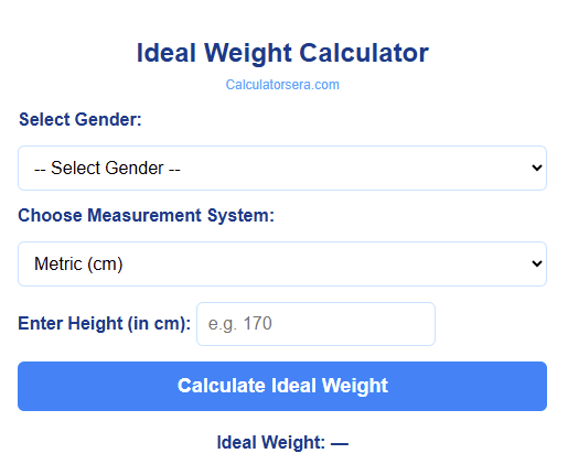 Ideal Weight Calculator