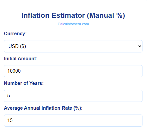 Inflation Estimator (manual %)
