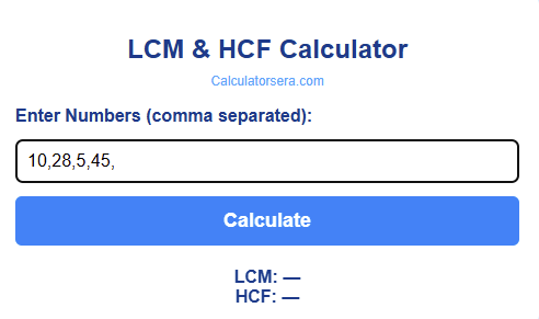 LCM & HCF Calculator