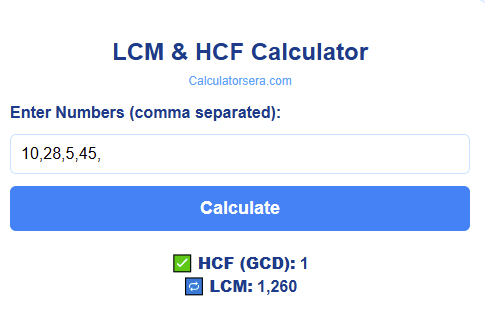 LCM & HCF Calculator