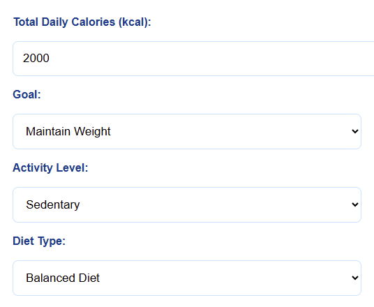 Macro Nutrient Ratio Calculator