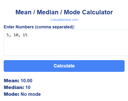 Mean / Median / Mode Calculator