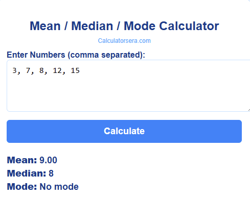 Mean / Median / Mode Calculator
