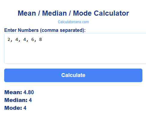 Mean / Median / Mode Calculator