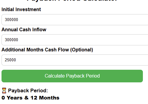 Payback Period Calculator