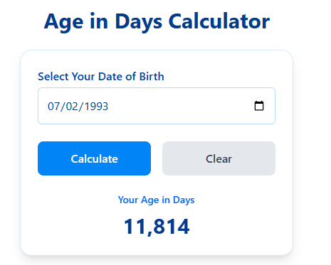Age in Days Calculator