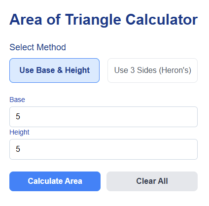 Area of Triangle Calculator
