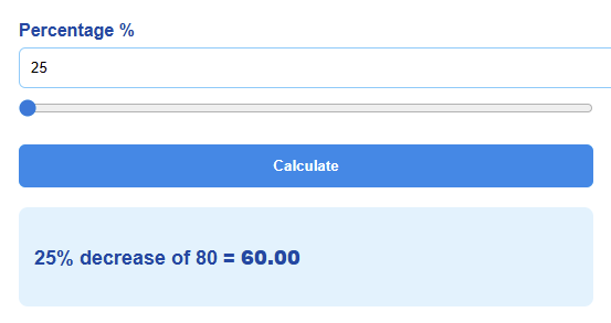 Percentage Increase  / Decrease Calculator