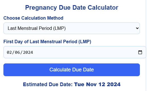 Pregnancy Due Date Calculator