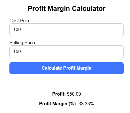 Profit Margin Calculator