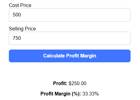 Profit Margin Calculator