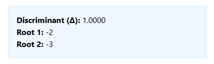 Quadratic Equation Solver 